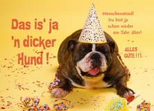 Das is' ja 'n dicker Hund! Schon wieder ein Jahr ä - Geburtstag