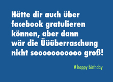 Gratulation per Postkarte statt facebook - Geburtstag